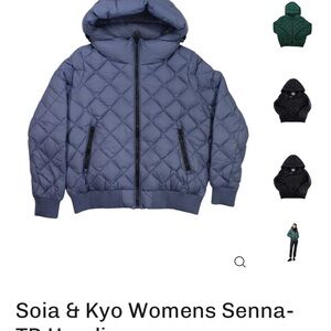 Soia & Kyo Women's Blue Quilted Puffer Coat